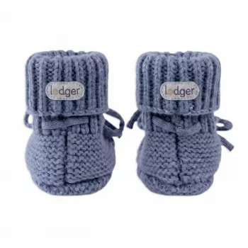 Lodger Slipper Merino Wool Baby Slippers, Storm, 0-6 Months