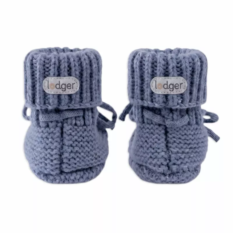 Lodger Slipper Merino Wool Baby Slippers, Storm, 0-6 Months