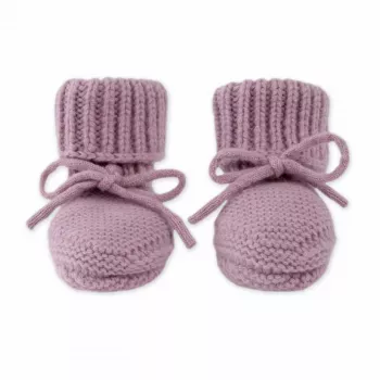 Lodger Slipper Merino Wool Baby Booties, Mauve, 0-6 Months