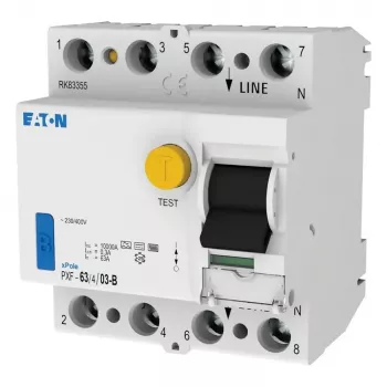 EATON PXF-63/4/03-B Residual Current Circuit Breaker, 63A, 4-Pole, 300mA, Type B 300303