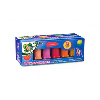 JOLLY Rocket Wax Crayons Assorted Colors, 12 Pieces (5956-0001)
