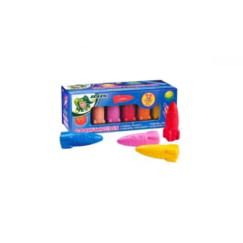 JOLLY Rocket Wax Crayons Assorted Colors, 12 Pieces (5956-0001)