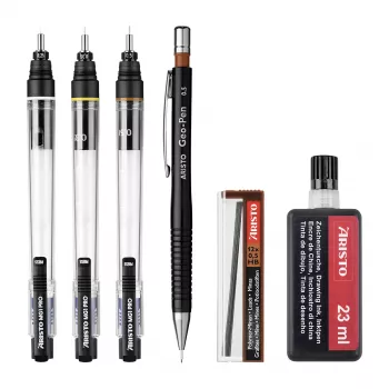 ARISTO mg1 pro College Technical Drawing Pen Set, 3 Pens 0.25 / 0.35 / 0.50 mm, 6 Pieces (AR64308)