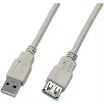 Wirewin USB A-A MF 2.0 GR USB 2.0 Extension Cable, 2 m, Grey