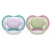 Philips Avent Ultra Air Pacifier 0-6 Months, 2-Pack, Girls Pink/Purple, SCF085/24