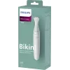 PHILIPS Essential Bikini Trimmer BRT398/15, Safe Trimming for Sensitive Areas, Wet & Dry, 3 Length Settings, Battery Operated, White with Pink Accents