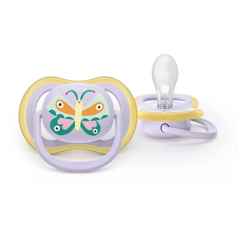 Philips Avent Ultra Air Pacifier 0-6 Months, 2-Pack, Blue & Green