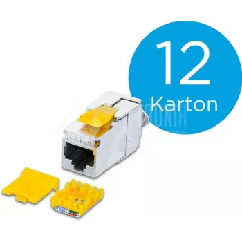 Wirewin WKS JACK KAT6A SLIM 12 CAT6A 10 Gigabit Ethernet Shielded Keystone Module, 12-Pack