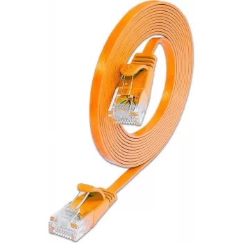 Wirewin Triotronik PKW-SLIM-KAT6 3.0 OR Cat6 U/UTP Slim Ethernet Patch Cable, RJ-45 Male to Male, 3m, Orange