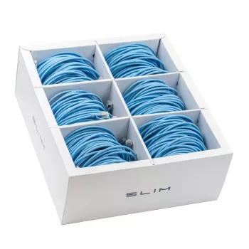 Wirewin SLIM-LS-K6A 0.5 BL 90 - Cat6a U/FTP Slim Ethernet Patch Cable, 0.5m, Blue, 90-Pack