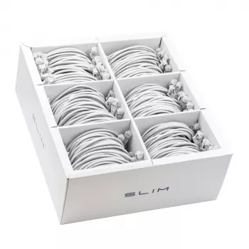 Wirewin SLIM-LS-K6A 1.0 WT 90 - Cat6A U/FTP Slim Patch Cable, 1.0 m, White, 90-Pack