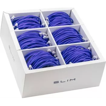 Wirewin SLIM-LS-K6A 1.5 VT 60 - Cat.6A U/FTP Slim Ethernet Patch Cable, 1.5m, Violet, 60-Pack