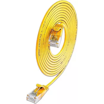 Wirewin SLIM KAT6A 10 Gigabit Light Patch Cable, U/UTP, Ø 3.6 mm, Yellow, 0.1 m SLIM-L-UU-K6A 0.1 YE