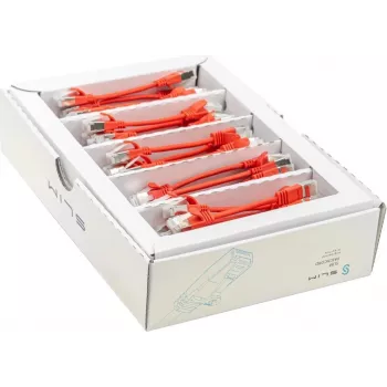 Wirewin SLIM-LS-K6A 0.1 RD 50 Cat6a U/FTP Slim Ethernet Patch Cable, 0.1m, Red, 50-Pack