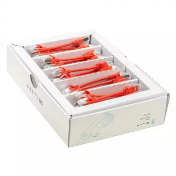 Wirewin SLIM-LS-K6A 0.1 RD 50 Cat6a U/FTP Slim Ethernet Patch Cable, 0.1m, Red, 50-Pack