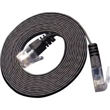 Wirewin Triotronik PKW-SLIM-KAT6 1.0 SW - Cat6 U/UTP Slim Ethernet Patch Cable, RJ-45 Male to Male, 1 m, Black