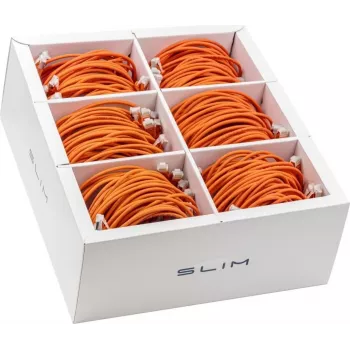 Wirewin SLIM-LS-K6A 1.0 OR 90 Cat.6A U/FTP Slim Ethernet Patch Cable, 1.0m, Orange, 90-Pack
