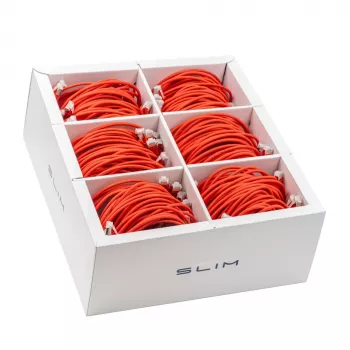 Wirewin SLIM-LS-K6A 0.5 RD 90 Cat6A Slim Ethernet Patch Cable, 0.5m, Red, U/FTP, LSZH, 10Gbps, 90-Pack
