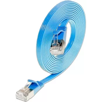 Wirewin Triotronik 0.15m Cat6 U/FTP Slim Ethernet Patch Cable, RJ45 Male to Male, Blue PKW-STP-SLIM-KAT6 0.15 BL