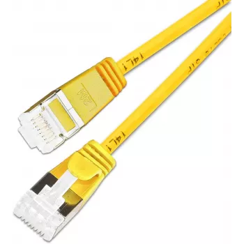 Wirewin SLIM KAT6A 10 Gigabit Light Patch Cable, U/FTP, Ø 3.8 mm, Yellow, 0.15 m (PKW-LIGHT-STP-K6A 0.15 GE)