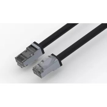 Wirewin Outdoor Patch Cable Cat.6A S/FTP, Anti-UV PUR Jacket, Black, 0.5m (PKW-OUT-SF-K6A-PUR 0.5)