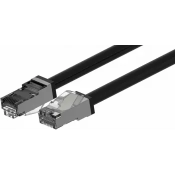Wirewin Outdoor Patch Cable Cat.6A S/FTP, Anti-UV PUR Jacket, Black, 0.5m (PKW-OUT-SF-K6A-PUR 0.5)