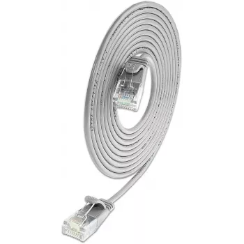 Wirewin SLIM KAT6A 10 Gigabit Light Patch Cable Round, U/UTP, Ø 3.6 mm, Grey (SLIM-L-UU-K6A 0.1)