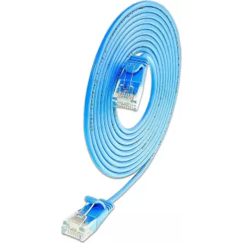 Wirewin SLIM Cat6a 10 Gigabit U/UTP Patch Cable, 0.15 m, Blue SLIM-L-UU-K6A 0.15 BL