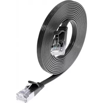 Wirewin Triotronik PKW-STP-SLIM-KAT6 0.1 SW Cat6 U/FTP Slim Patch Cable, RJ45 Male to RJ45 Male, 0.1m, Black