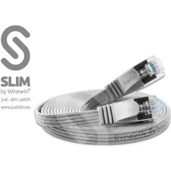 Wirewin Triotronik 0.15m Cat6 U/FTP Slim Ethernet Patch Cable, RJ45 Male to Male, Grey PKW-STP-SLIM-KAT6 0.15