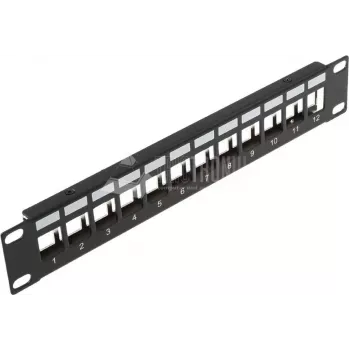 Wirewin 12-Port Keystone Module Blank Panel, 10 inch, Black, Shielded Keystone System (TKS PANEL 12 BLACK)