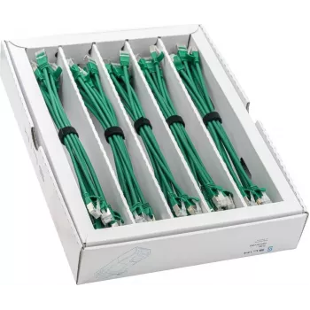Wirewin SLIM-LS-K6A 0.25 GN 50 Cat6A U/FTP Slim Patch Cable, 0.25m, Green, 50-Pack
