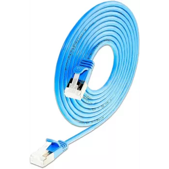 Wirewin SLIM-LS-K6A 0.15 BL 50 Cat6A Slim Ethernet Patch Cable, 0.15m, U/FTP, Blue, 50-Pack