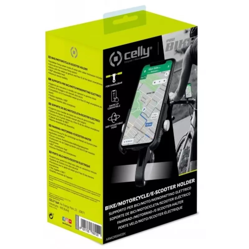CELLY Universal Armor Bike Holder for Smartphones up to 6.7 inch, Black
