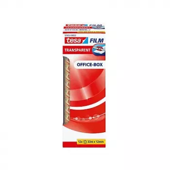 Tesa 57402 Office Box Transparent Packaging Tape, 33 m x 12 mm, 12 Rolls