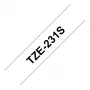 Brother TZe-231S 12mm Black on White Laminated Label Tape (4m)