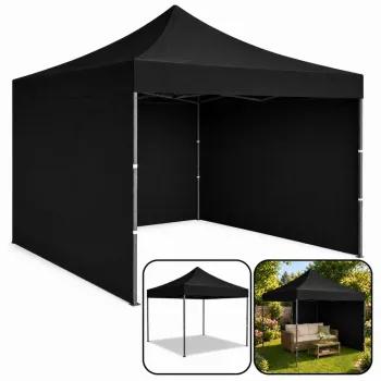 LEAN Express Garden Gazebo Commercial Catering Pavilion Black 3x3M
