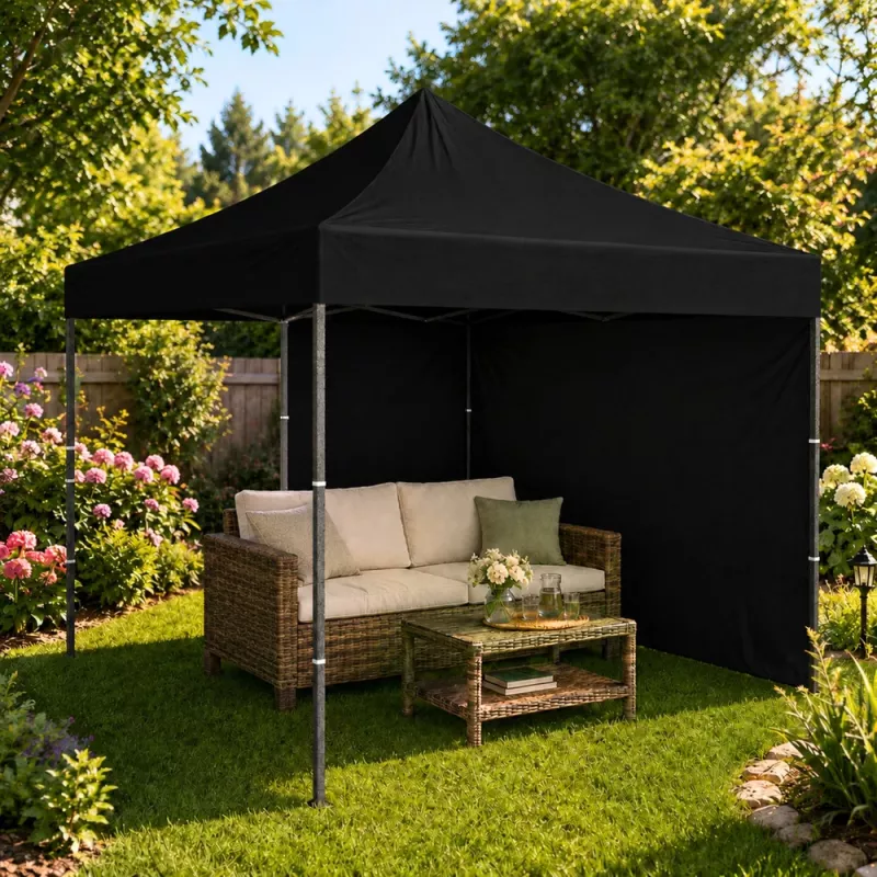 LEAN Express Garden Gazebo Commercial Catering Pavilion Black 3x3M