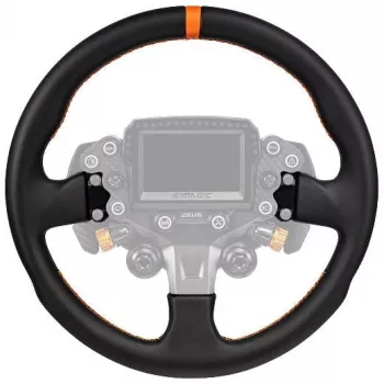 Simagic ZS-330RR Leather Steering Wheel Rim, 330mm, Red Stitching, Without Hub