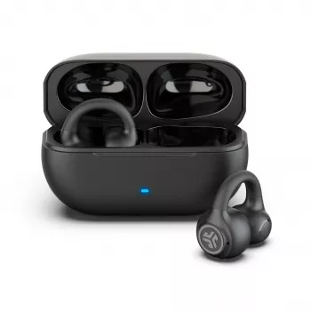 JLab Flex Open Air Clip True Wireless Earbuds, Bluetooth 5.3, 32h Total Battery, IP55, Black
