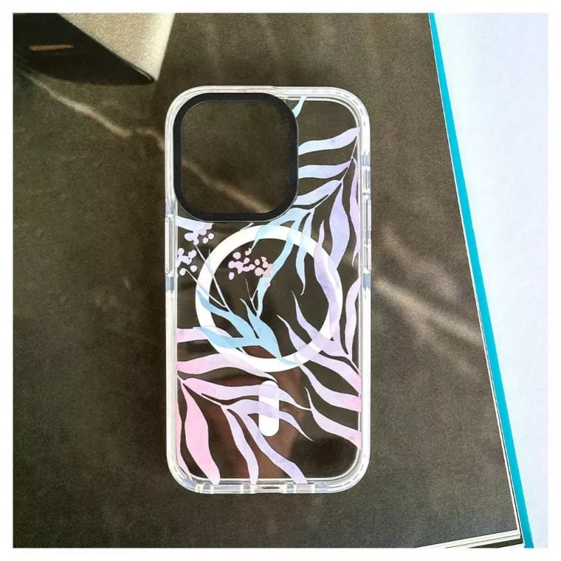 Evelatus Apple iPhone 15 Pro PC+TPU Case with MagSafe - Custom Flower Print