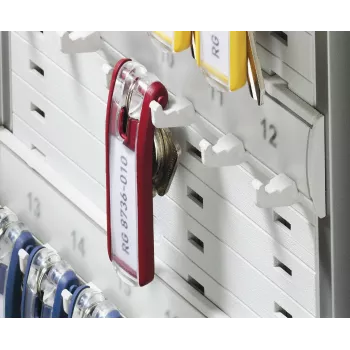 DURABLE KEY BOX 36 Key Cabinet with Cylinder Lock, Light Grey Steel, Wall-Mountable, 36 Hooks 195223