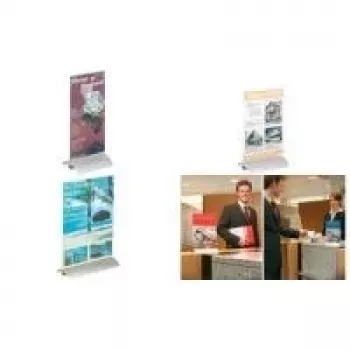 DURABLE Presenter A5 Tabletop Sign Holder, Acrylic/Aluminium, Transparent