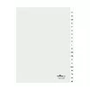 DURABLE A4 20-Part A-Z Index Dividers, Welded Tabs, 4-Hole Punch, 80mm Spacing, with Cover Sheet 680019