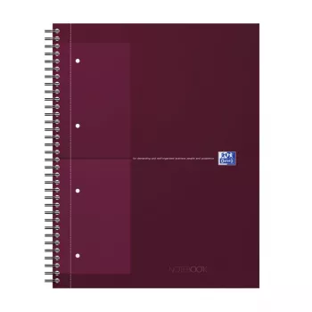 Oxford International Collegeblock Notebook, DIN A4+, Squared, Hardcover, Spiral Bound, 80 Sheets, Black 400191241