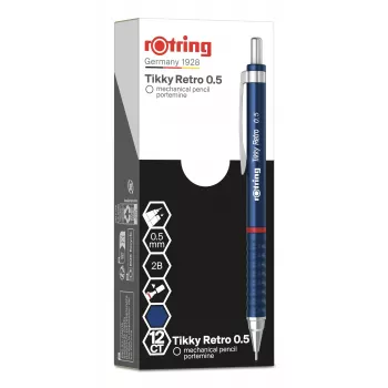 Rotring Tikky Retro Mechanical Pencil 0.5 mm, Blue Chrome Trim 2202566