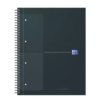 Oxford International Collegeblock Notebook, DIN A4+, Squared, Hardcover, Spiral Bound, 80 Sheets, SCRIBZEE Compatible 400191148