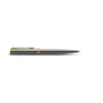 Waterman Impression Stainless Steel Gold Trim Ballpoint Pen Medium Blue Gift Box 2225495
