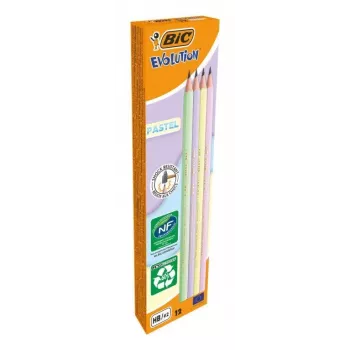 BIC Evolution PASTEL Graphite Pencils HB 2 mm Assorted Pastel Colours Pack of 12 518307