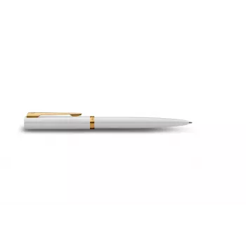 Waterman Allure Impression Ballpoint Pen, White Lacquer, Gold Trim, Medium Blue Ink 2225511